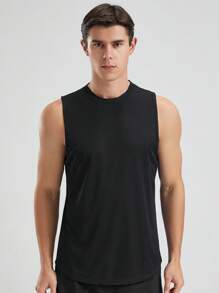 Men's Sports Tank Top Lightweight Casual T-Shirt, Suitable For Fitness & Running