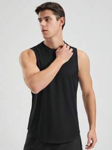 Men's Sports Tank Top Lightweight Casual T-Shirt, Suitable For Fitness & Running