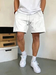 EASYOWN Hypemode Loose Fit Men's Shorts With Slant Pockets And Drawstring Waist