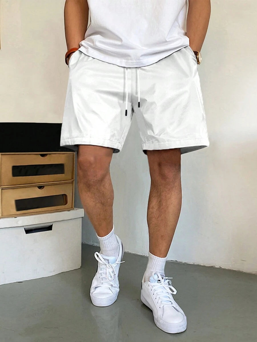 Manfinity Hypemode Loose Fit Men's Shorts With Slant Pockets And Drawstring Waist