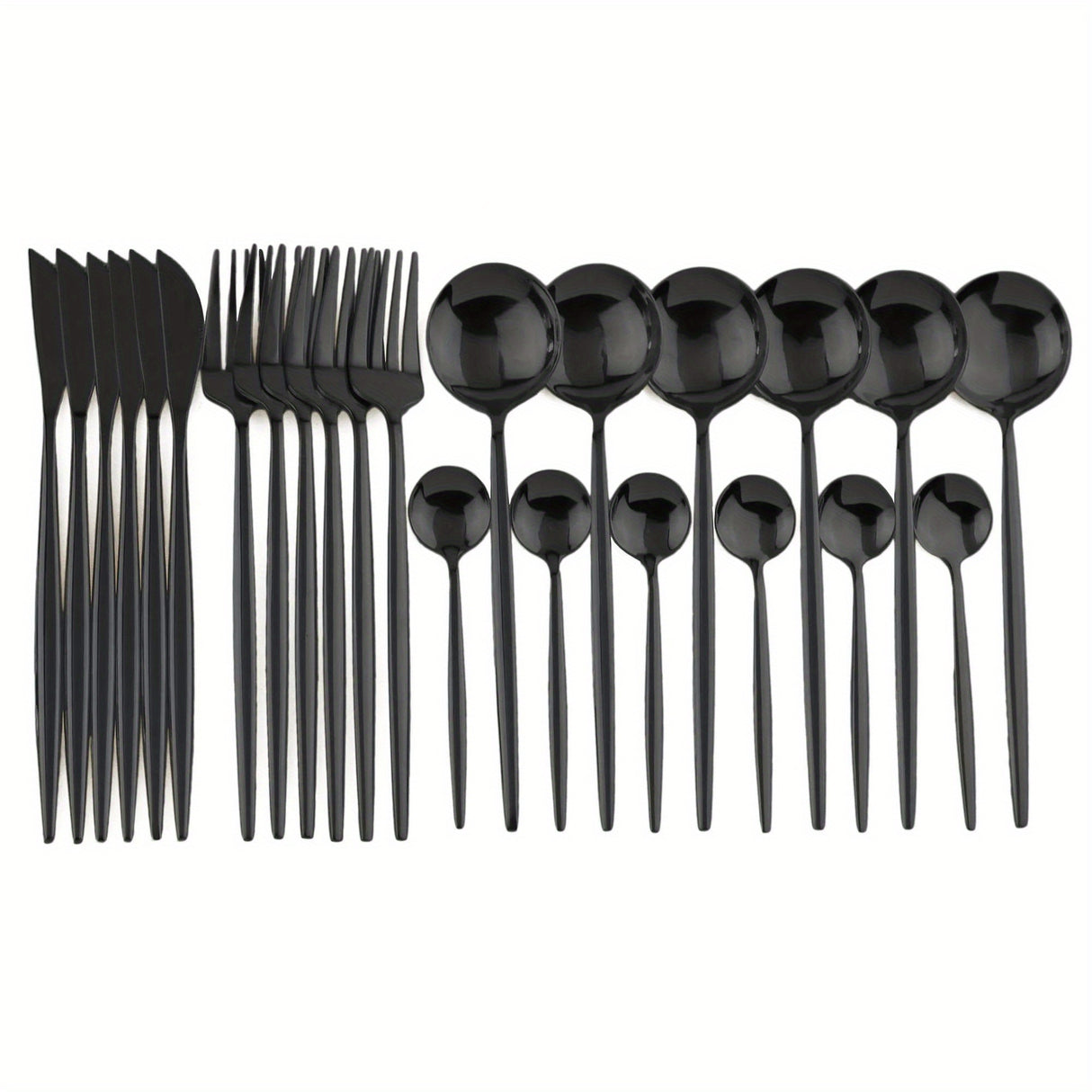 24pcs Gold Dinnerware Set Stainless Steel Tableware Set Knife Fork Spoon Flatware Set Dishwasher Safe Silverware Cutlery Set