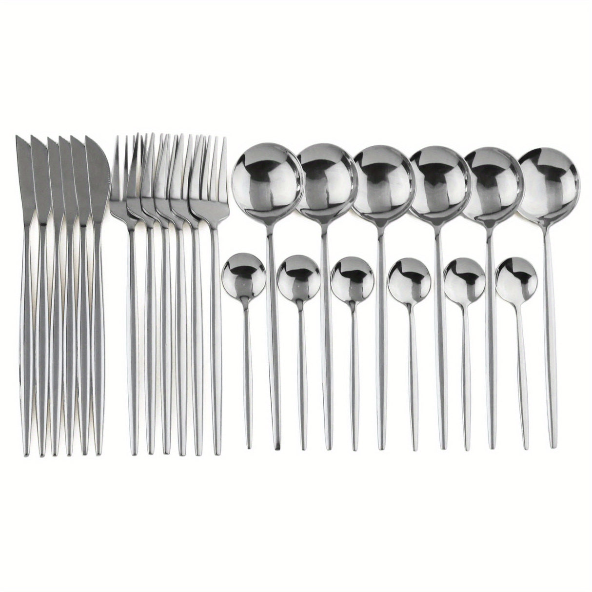 24pcs Gold Dinnerware Set Stainless Steel Tableware Set Knife Fork Spoon Flatware Set Dishwasher Safe Silverware Cutlery Set
