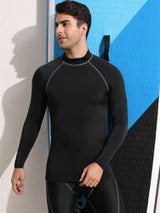 Manfinity Swimmode Men's Ombre Raglan Sleeve Letter Print Surfing T-Shirt Athletic Workout Shirt