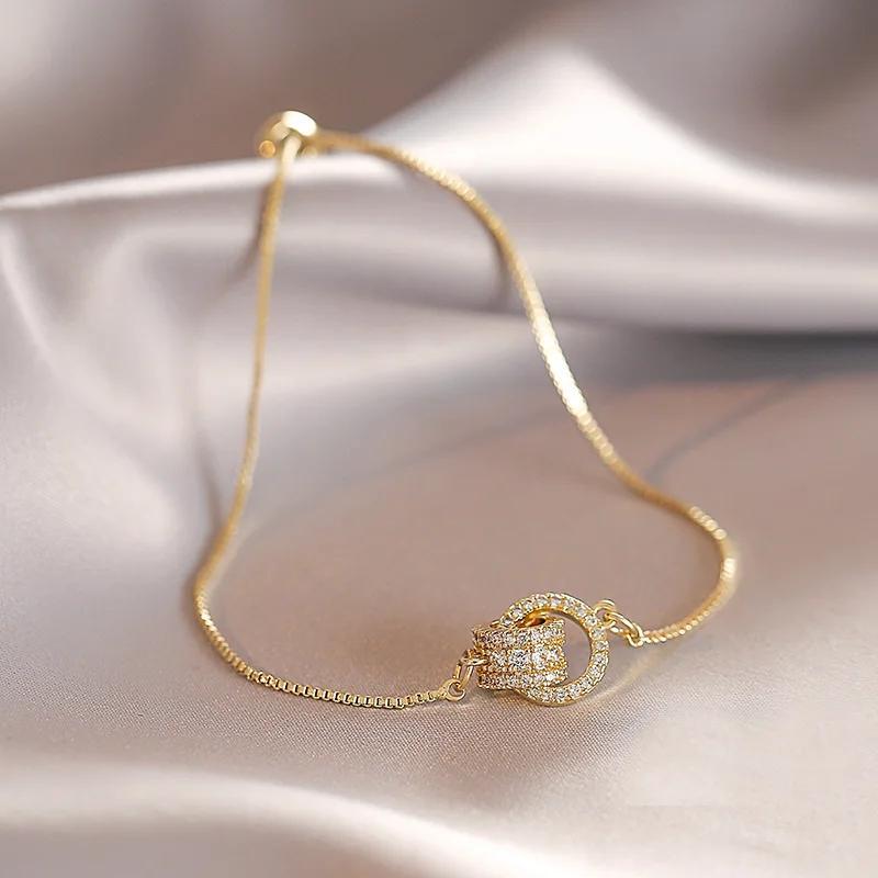 Classic Design Ring interlocki Golden Color Charm Bracelets For Womens 2024 New Fashion Jewelry Party Girl's Exquisite Accessories