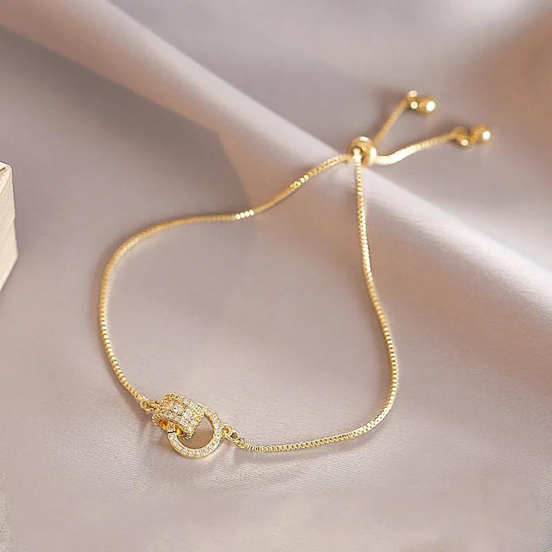 Classic Design Ring interlocki Golden Color Charm Bracelets For Womens 2024 New Fashion Jewelry Party Girl's Exquisite Accessories