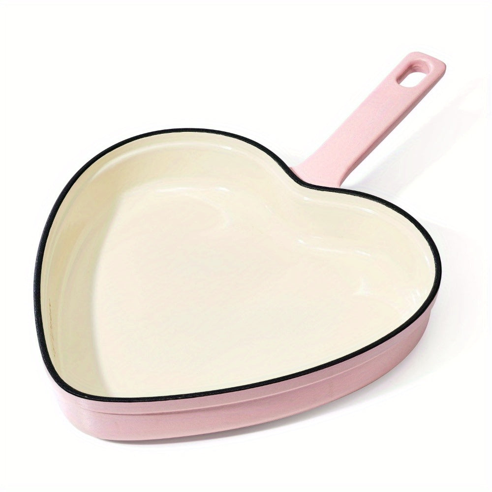 10" Enameled Cast Iron Heart Skillet, Pink Champagne by Drew Barrymore