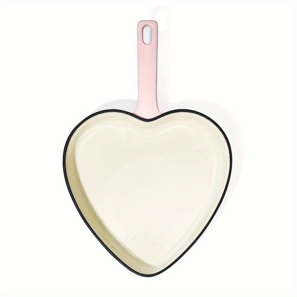 10" Enameled Cast Iron Heart Skillet, Pink Champagne by Drew Barrymore