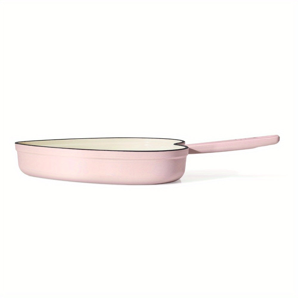10" Enameled Cast Iron Heart Skillet, Pink Champagne by Drew Barrymore
