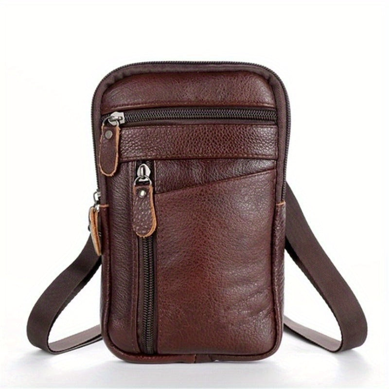 1PC Multi-function Leather Shoulder Messenger Bag Handbag Belt Bag for Men Casual Leisure