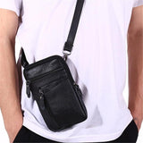 1PC Multi-function Leather Shoulder Messenger Bag Handbag Belt Bag for Men Casual Leisure