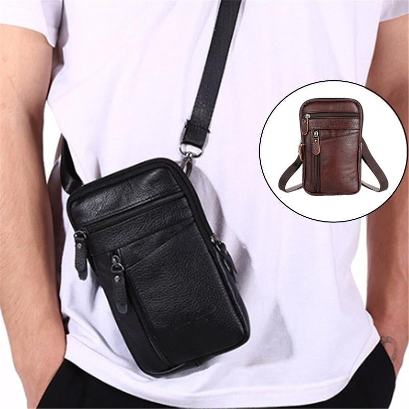 1PC Multi-function Leather Shoulder Messenger Bag Handbag Belt Bag for Men Casual Leisure