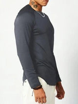 Manfinity Sport Corelite Boyfriend Style Men's Casual Round Neck Long Sleeve Daily Wear T-Shirt