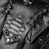 Punk Style Cool Flap Waist Bag, Chic Motorbike Bag, Phone Bag, Retro Belt Bag For Men Women