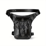Punk Style Cool Flap Waist Bag, Chic Motorbike Bag, Phone Bag, Retro Belt Bag For Men Women