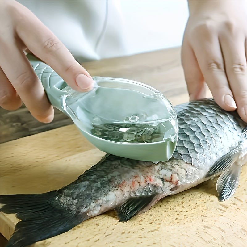 1pc Plastic Fish Scale Remover, Efficient Seafood Scale Peeler Cleaner, Non-Slip Fish Skin Scraping Brush, Convenient Kitchen Scaler Tool