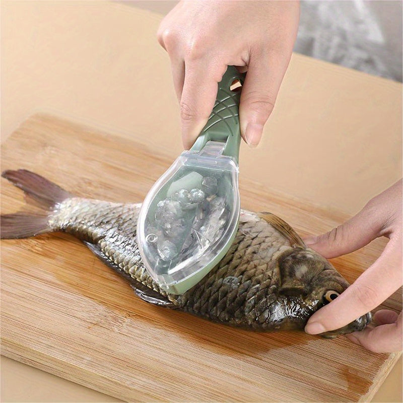 1pc Plastic Fish Scale Remover, Efficient Seafood Scale Peeler Cleaner, Non-Slip Fish Skin Scraping Brush, Convenient Kitchen Scaler Tool