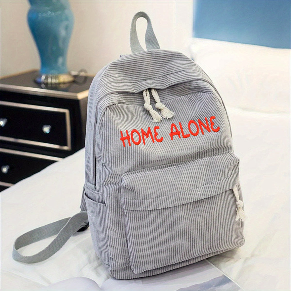 Personalized Embroidered Name Corduroy Backpack, School Bag
