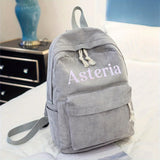 Personalized Embroidered Name Corduroy Backpack, School Bag