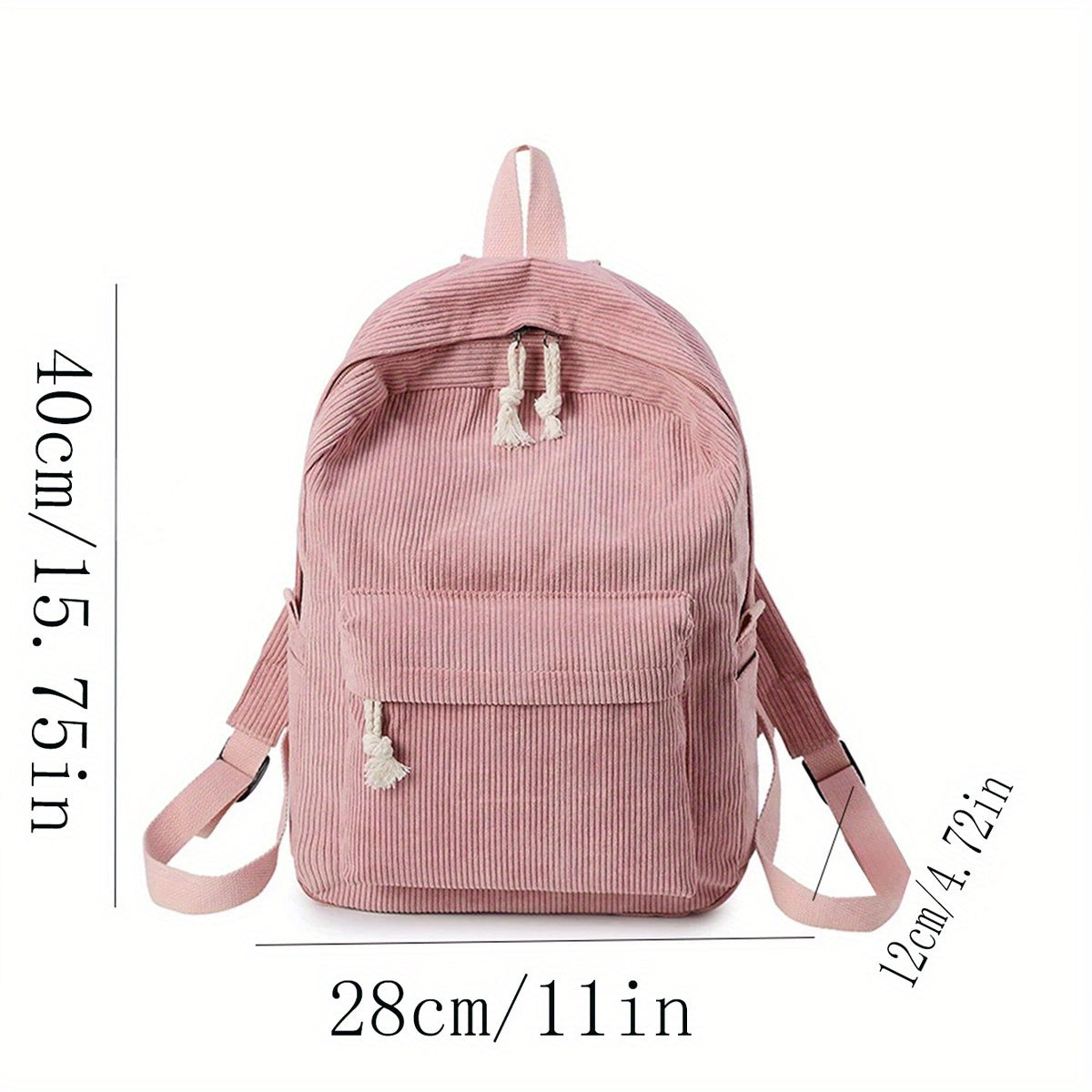 Personalized Embroidered Name Corduroy Backpack, School Bag