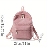 Personalized Embroidered Name Corduroy Backpack, School Bag