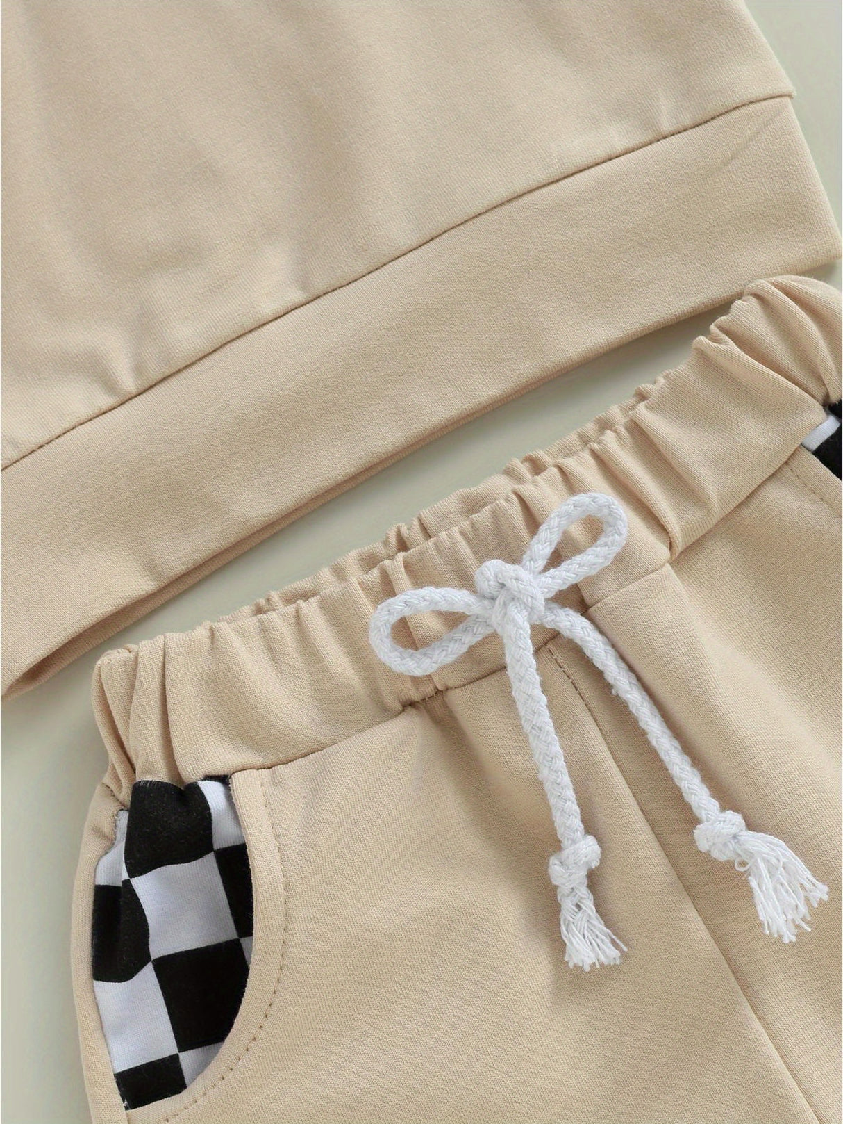 Toddler Boys 2pcs Shorts Sets Sleeveless Hooded Vest and Drawstring Checkerboard Shorts Sets, for Outdoor
