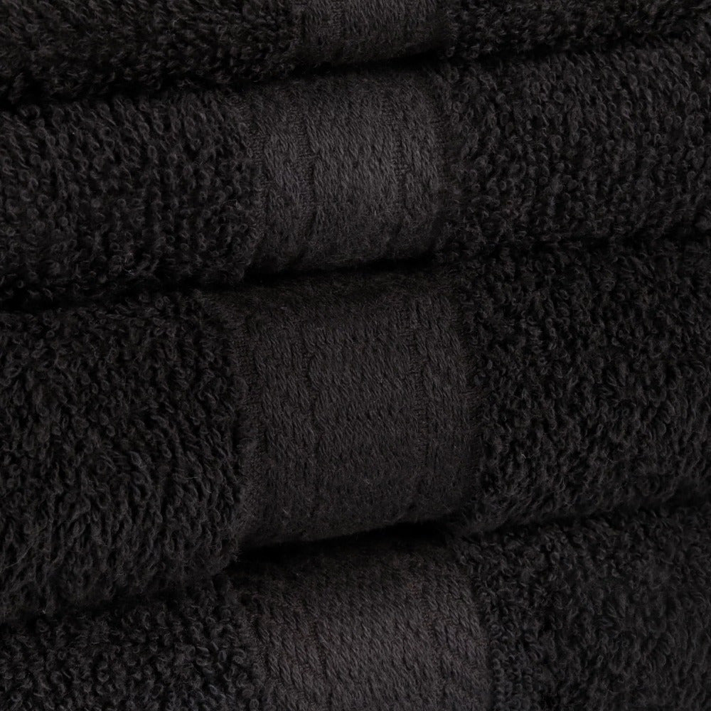 18-Piece Luxurious Solid Bath Towel Set Collection - Soft, Absorbent, and Quick-Drying - Black Color, Ideal for Bathroom Essentials and Everyday Use