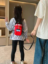 Cute Toddler Boys' Backpack With Anti-Lost Strap, Car Cartoon Design Outdoor Travel Bag