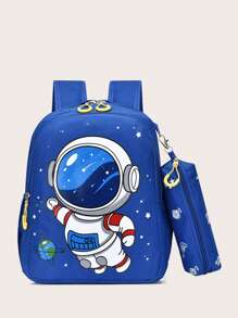 New Fashion Cartoon Shoulder Backpack With Small Bag