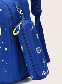 New Fashion Cartoon Shoulder Backpack With Small Bag