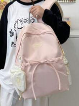 Pink Backpack With Cute Bow For Middle School Girls