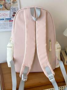 Pink Backpack With Cute Bow For Middle School Girls