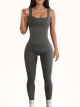 Jumpsuit for Women Workout Seamless Jumpsuits Yoga Ribbed One Piece Tank Tops Rompers Sleeveless Exercise Jumpsuits