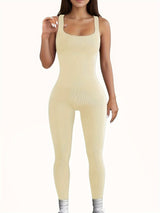 Jumpsuit for Women Workout Seamless Jumpsuits Yoga Ribbed One Piece Tank Tops Rompers Sleeveless Exercise Jumpsuits