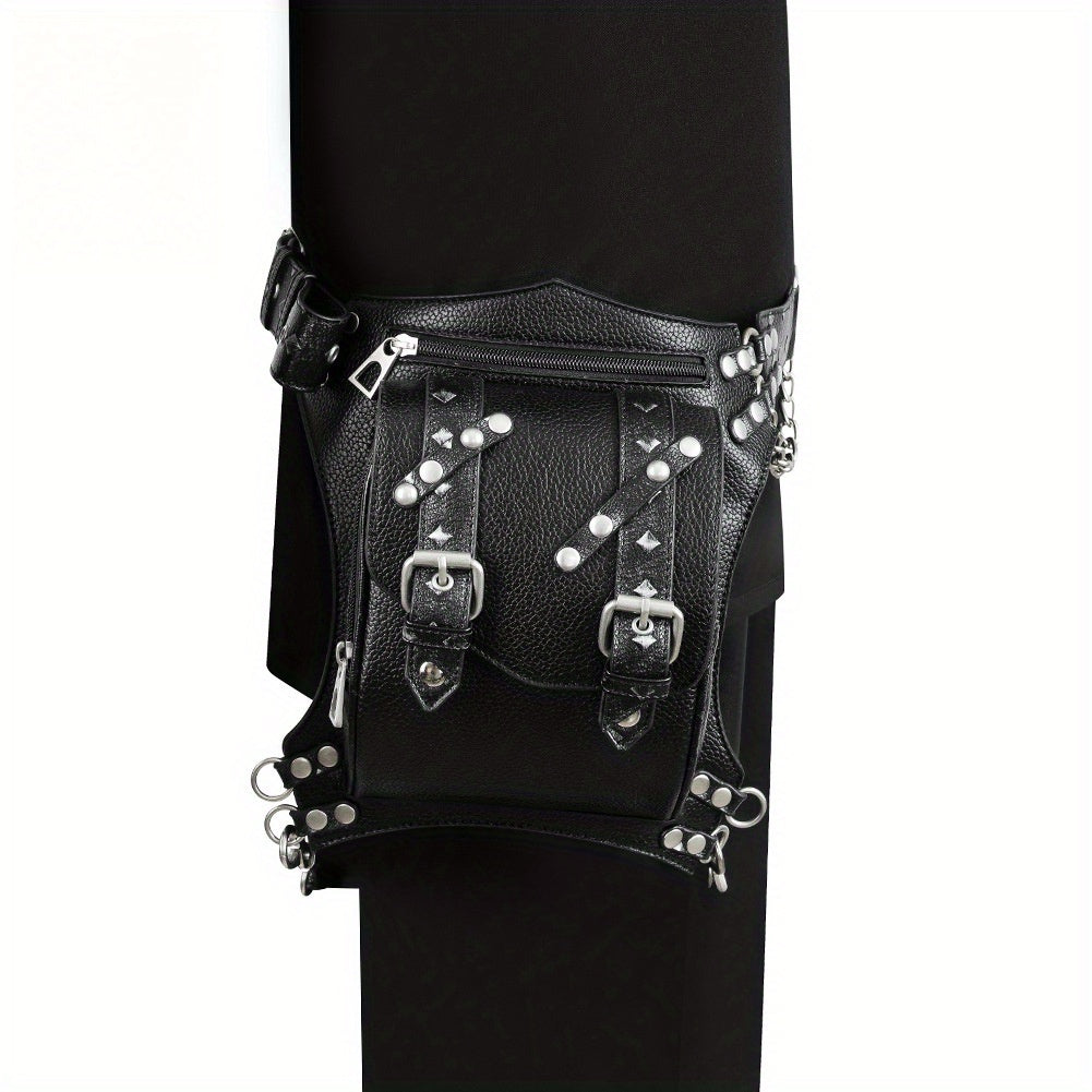 2024 Punk Outdoor Bag Female Versatile Chain Motorcycle Men's Belt Bag