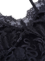 Women Casual Sexy Camisole Black Floral Lace Hem V-neck Sleeveless Camis Gothic Crop Tops Ladies Tank Tops Skinny Clubwear