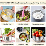 Mixing Bowls with Airtight Lids, 22 PCS Stainless Steel Nesting Bowls, with 3 Grater Attachments, Scale Marks & Non-Slip Bottom, Size 5, 4, 3, 2, 1.5, 0.63QT, Ideal for Mixing & Prepping