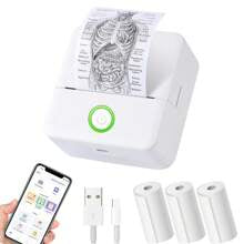 Mini Printer,Thermal Printer Label Maker With 3 Rolls Paper, Portable Mini Wireless Inkless Printer, Small Pocket Printer For Pictures, Photos, Journals, DIY Back To School