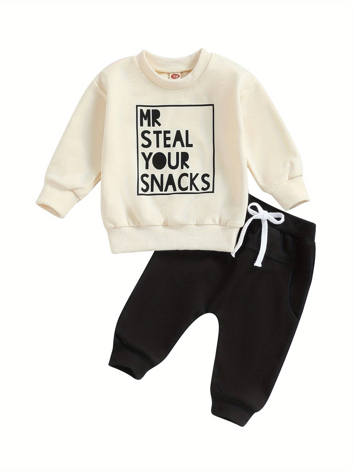 Toddler Boys 2PCS Pants Sets Long Sleeve Letter Print Sweatshirt Tops and Drawstring Pants Sets