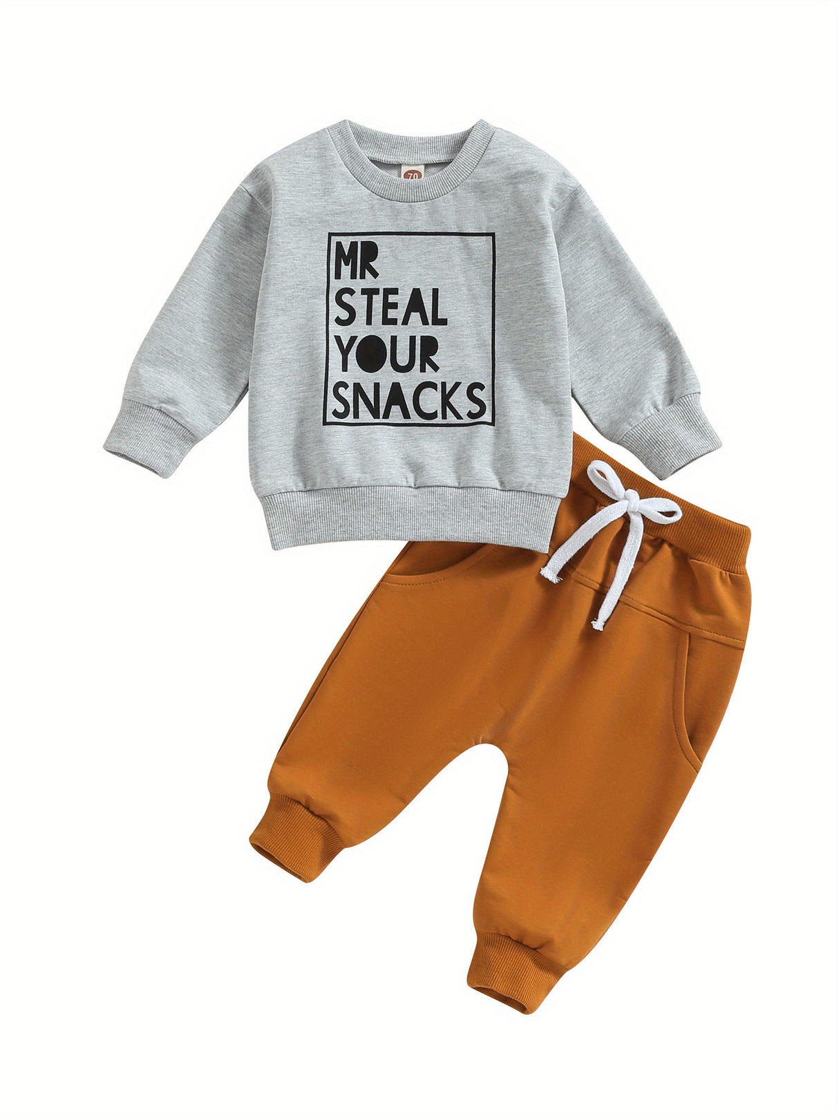 Toddler Boys 2PCS Pants Sets Long Sleeve Letter Print Sweatshirt Tops and Drawstring Pants Sets