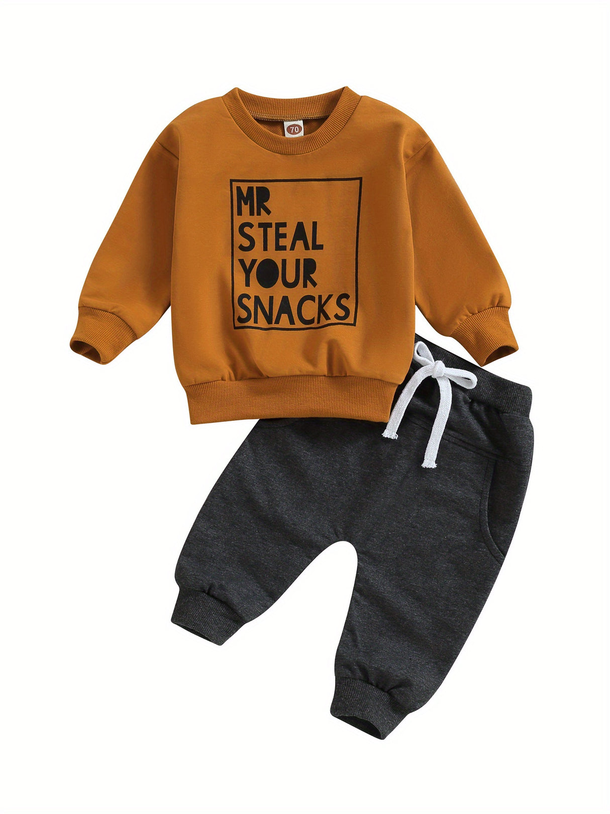 Toddler Boys 2PCS Pants Sets Long Sleeve Letter Print Sweatshirt Tops and Drawstring Pants Sets