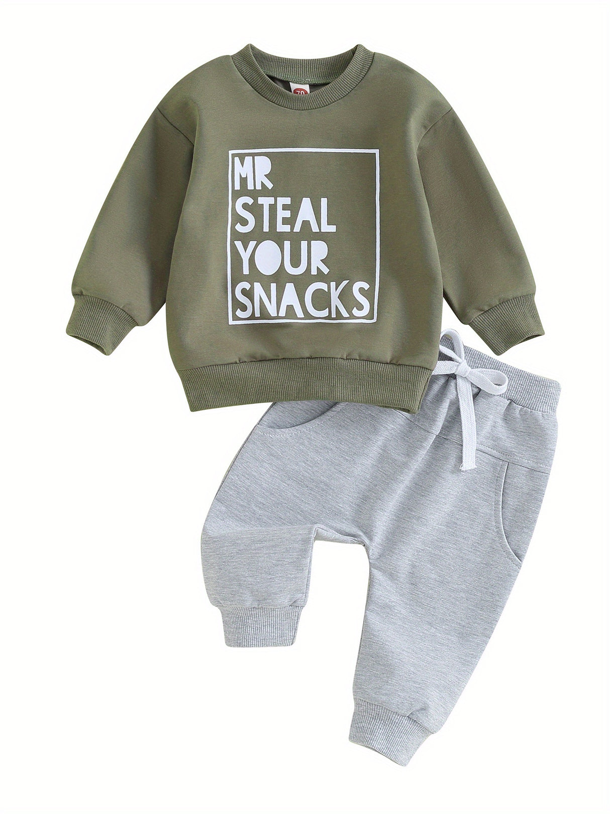 Toddler Boys 2PCS Pants Sets Long Sleeve Letter Print Sweatshirt Tops and Drawstring Pants Sets
