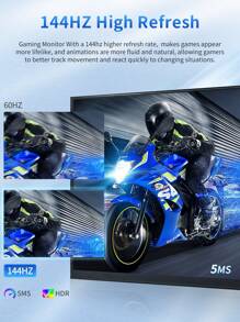 16-Inch 144HZ 1920*1200 400cd/M Built-In Speaker, Gaming/Ultra-Thin Portable Monitor Compatible With 5/Laptop/Mobile Phone, No Adapter