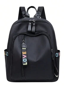 Large Capacity Multi-Pocket Black Oxford Cloth Wear-Resistant Backpack, Fashionable Street All-Match Commuter Bag, Exquisite Student Schoolbag, Mobile Phone Computer Bag, Suitable For Fashionistas Work, Business, Commuting, Outdoor, Travel, Picnic