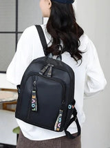 Large Capacity Multi-Pocket Black Oxford Cloth Wear-Resistant Backpack, Fashionable Street All-Match Commuter Bag, Exquisite Student Schoolbag, Mobile Phone Computer Bag, Suitable For Fashionistas Work, Business, Commuting, Outdoor, Travel, Picnic