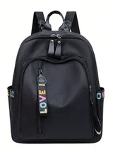 Large Capacity Multi-Pocket Black Oxford Cloth Wear-Resistant Backpack, Fashionable Street All-Match Commuter Bag, Exquisite Student Schoolbag, Mobile Phone Computer Bag, Suitable For Fashionistas Work, Business, Commuting, Outdoor, Travel, Picnic