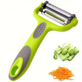 Multi-Functional 3-in-1 ABS Rotary Peeler - Serrated Blade Vegetable & Fruit Peeler with Julienne Slicer & Grater - Kitchen Prep Tool for Veggie Salad, Zucchini Noodles - Durable Stainless Steel - 1pc