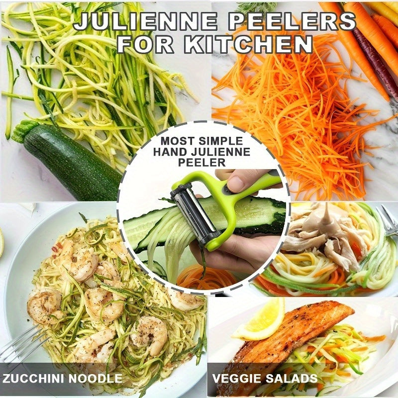 1pc Multifunctional Vegetable & Fruit Peeler with Julienne Grater & Shredder - Plastic Kitchen Gadget for Efficient Peeling, Grating, and Shredding, Ideal for Potatoes, Carrots, Cucumbers and More
