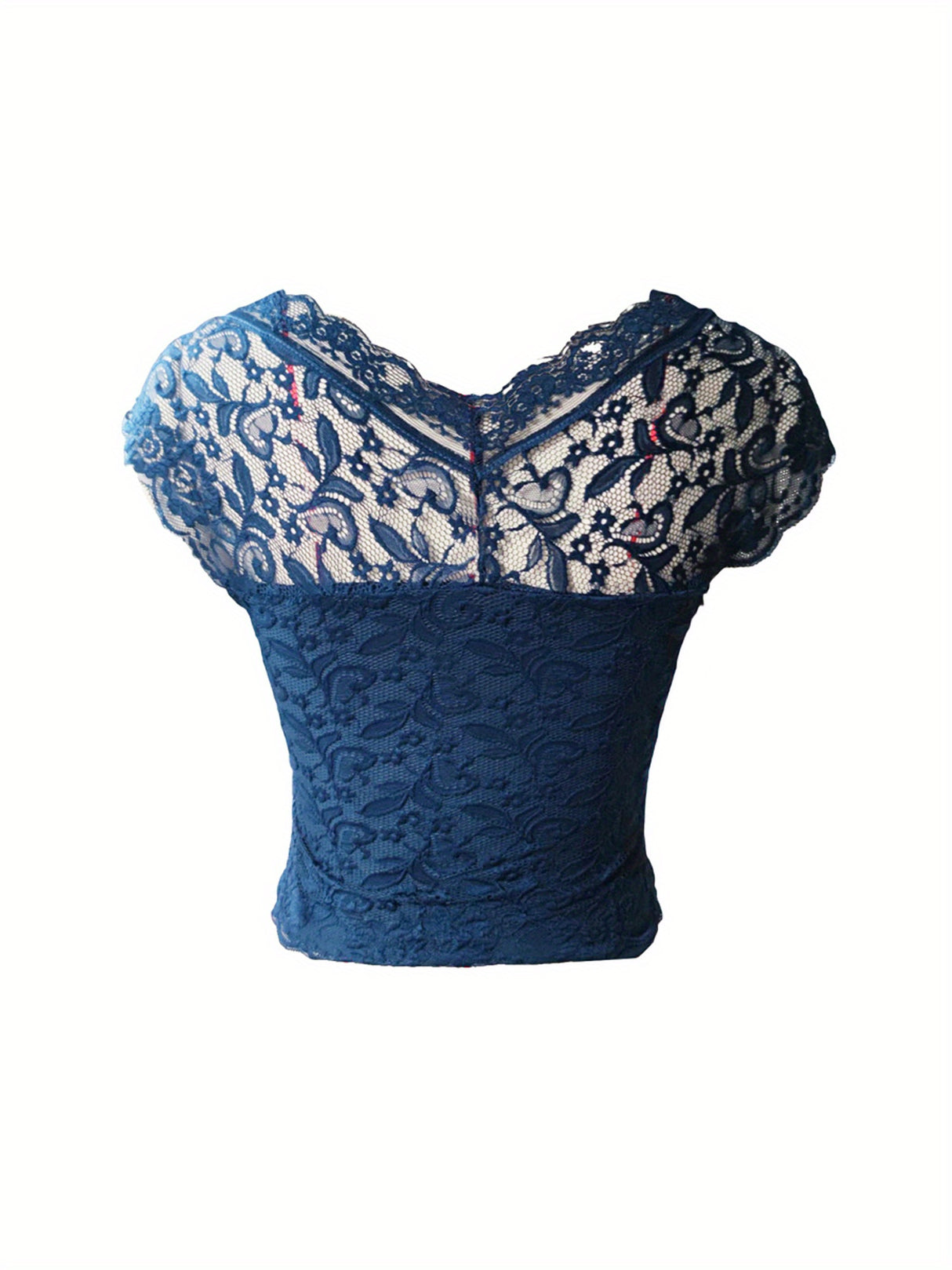 Fairycore Lace Floral Crop Tops Y2k Slim Fit Fly Sleeve T Shirts Summer Cute Shirts Streetwear