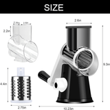 3 Replaceable Drum Blades Rotary Cheese Grater Cheese Shredder - Kitchen Manual with Handle Vegetable Slicer Nuts Grinder and Strong Suction Base Free Cleaning Brush