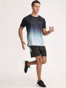 Boyfriend Style Men's Quick-Dry Short Sleeve Ice Silk T-Shirt And Shorts Set For Running, Cycling, Basketball, Fitness Gym Clothes Boyfriend Style Men, Athletic Suit, Tracksuit Boyfriend Style Men Shorts Set Workout Sets Boyfriend Style Men Two Pieces Out